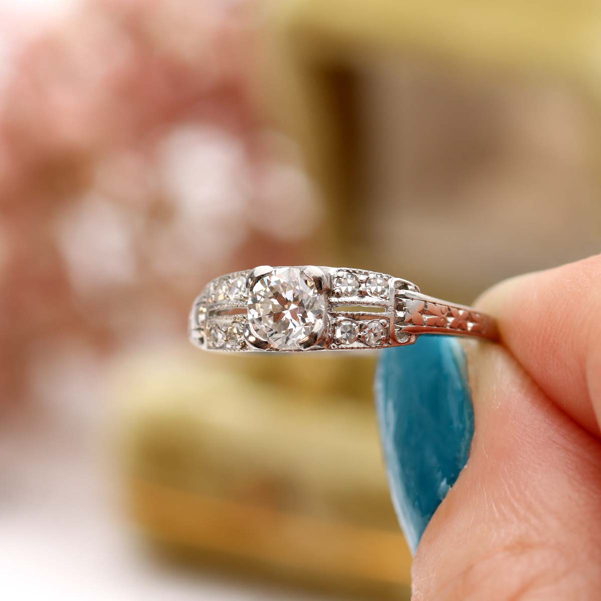 Antique Art Deco Engagement Ring #VR220714-7 Default Title