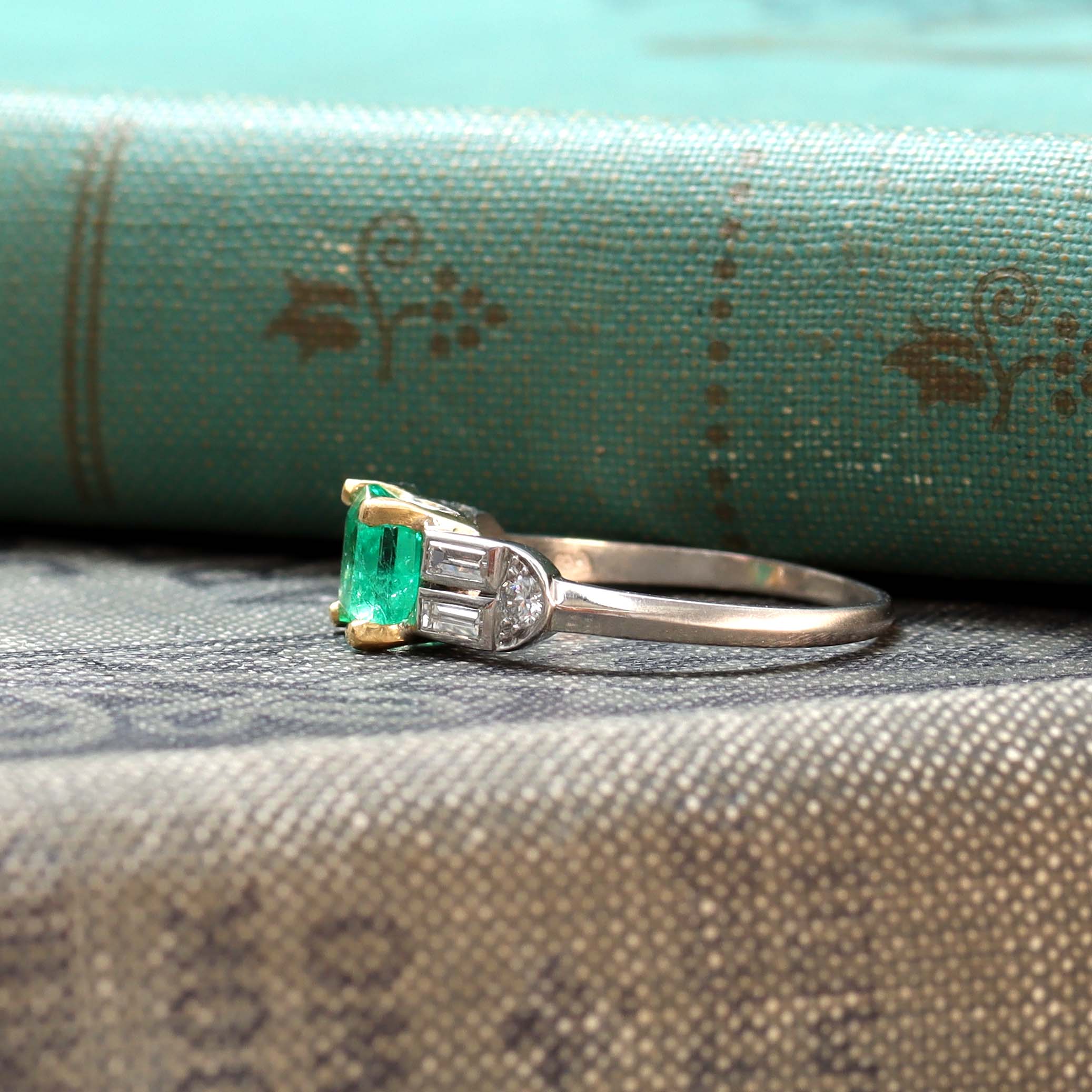 Art Deco Emerald Ring #VR230120-2