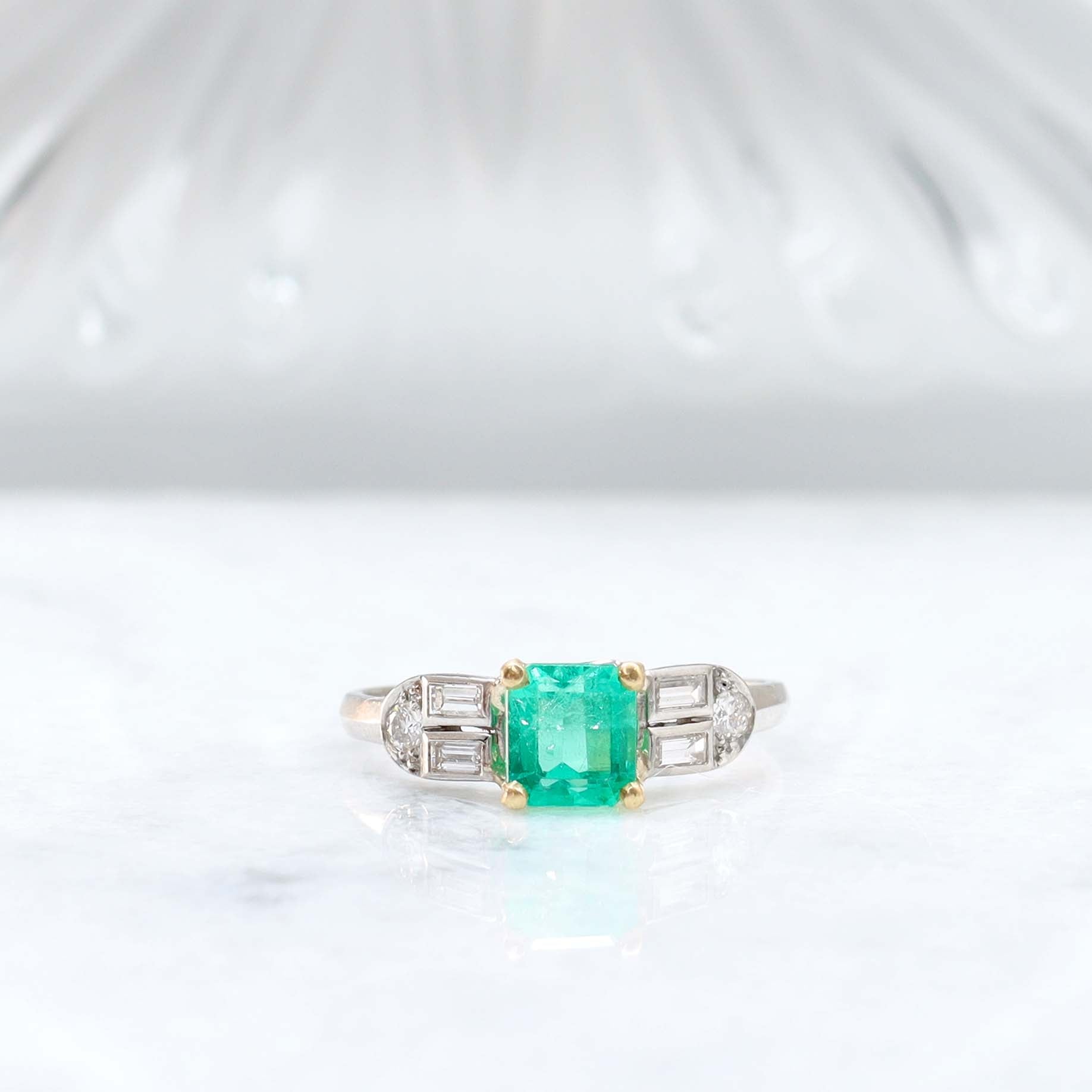 Art Deco Emerald Ring #VR230120-2