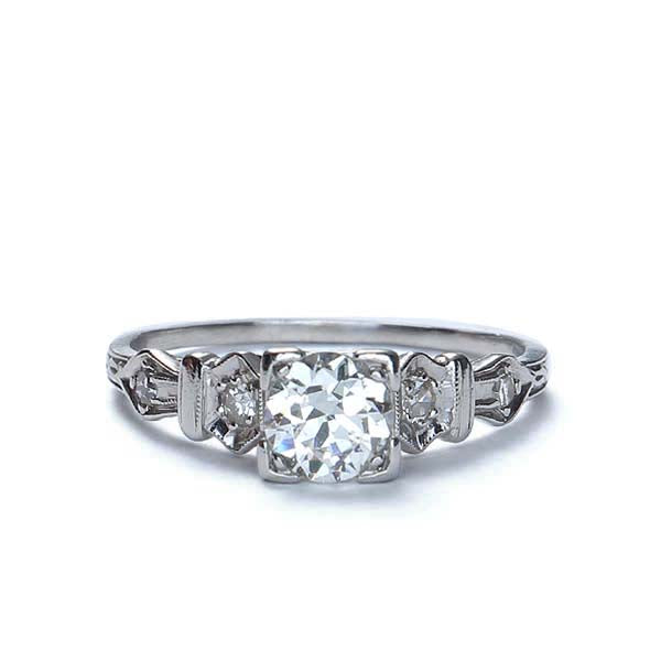Circa 1940s Diamond Engagement ring #VR572-14 - Leigh Jay & Co.