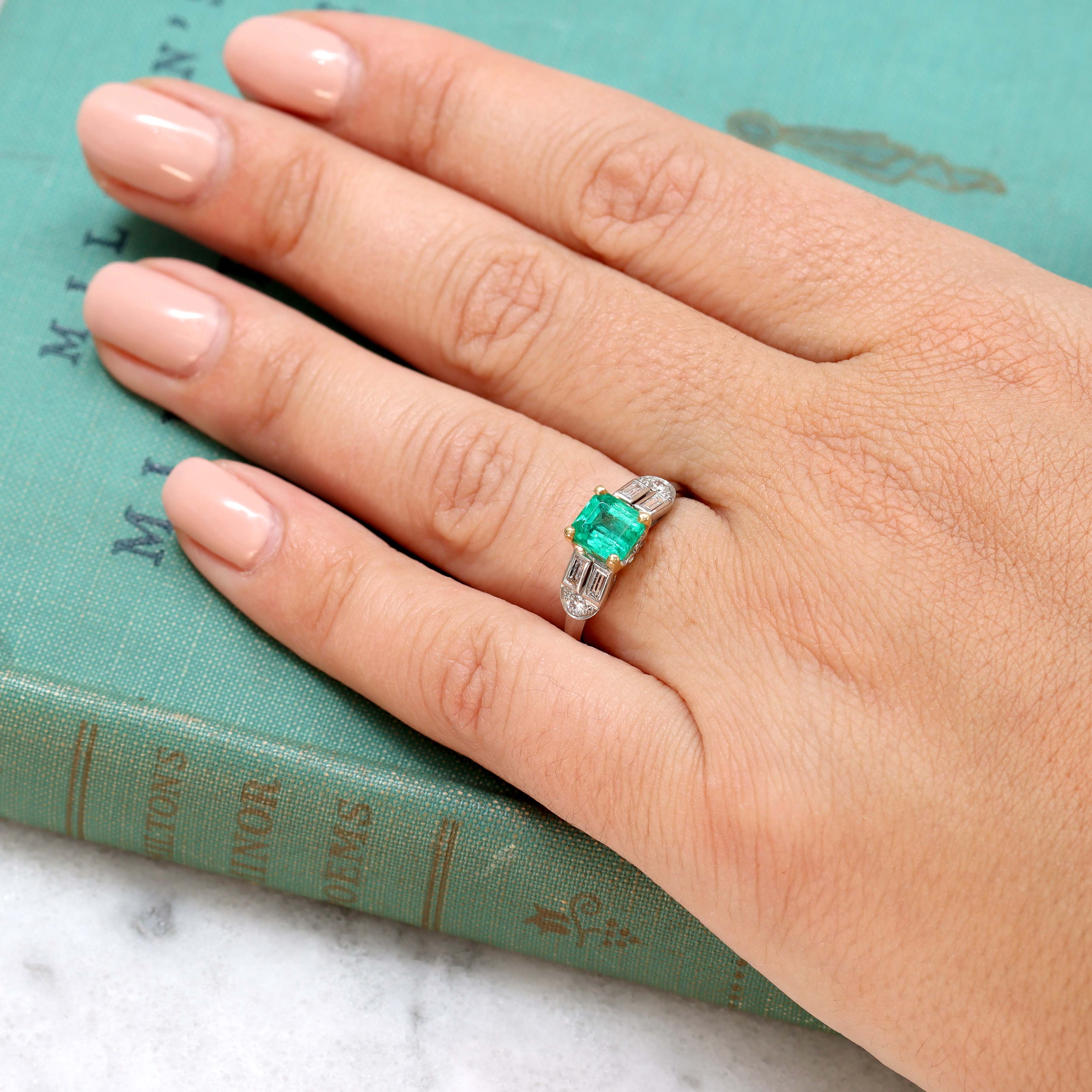 Art Deco Emerald Ring #VR230120-2