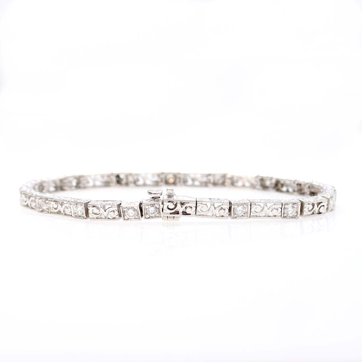 Estate Filigree and Diamond Bracelet #VB221204