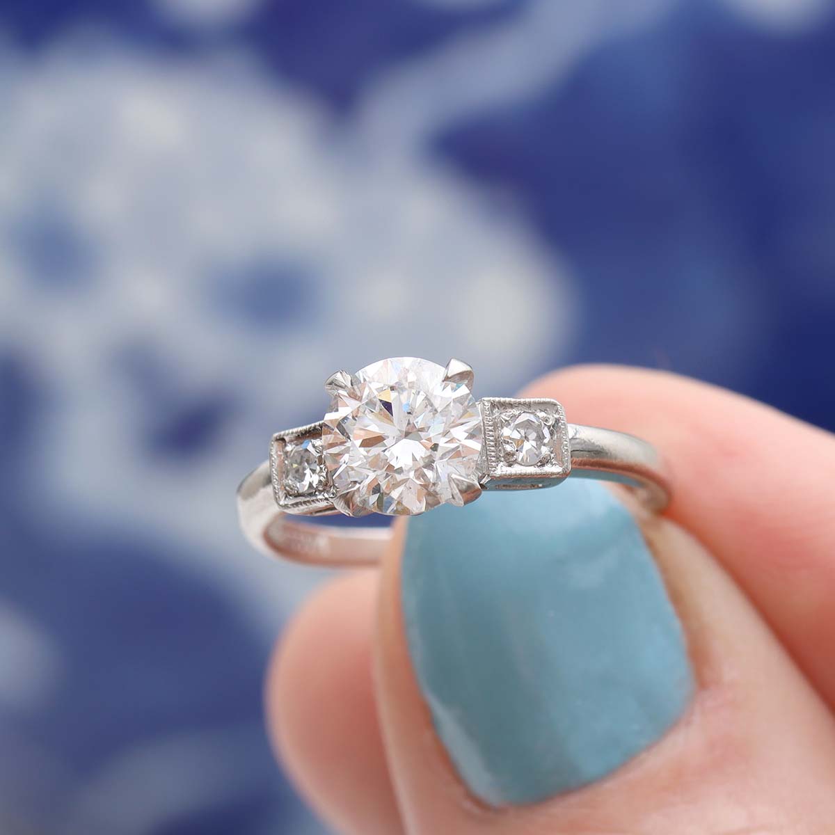Midcentury Platinum Engagement Ring #VR231013-1