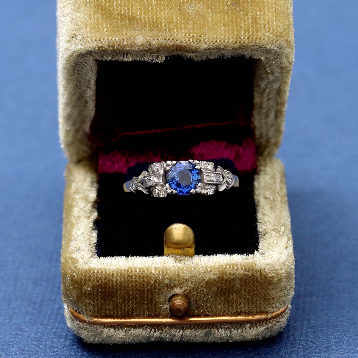 Art Deco Sapphire and diamond ring #VR140519-09 Default Title