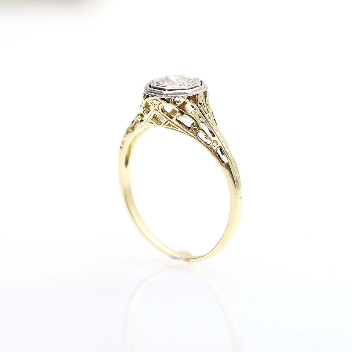 Art Deco Filigree Engagement Ring #VR220707-2 Default Title