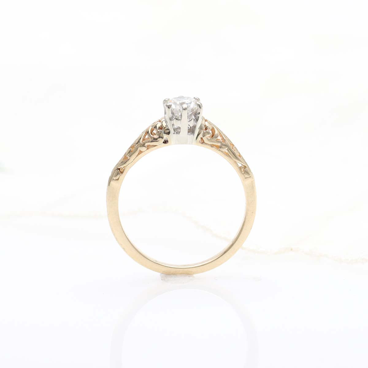Edwardian Filigree Engagement Ring #VR220714-2 Default Title