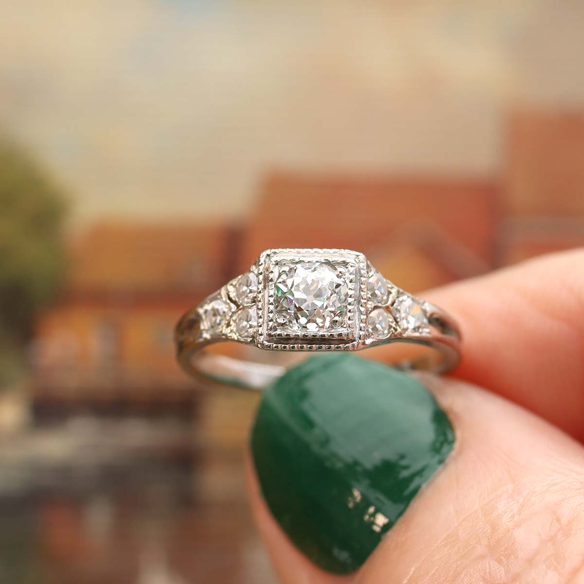 Art Deco Engagement Ring #VR220715-3 Default Title